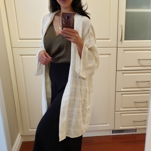 GAP Oversized Linen Long Cardigan - Picture 2 of 3